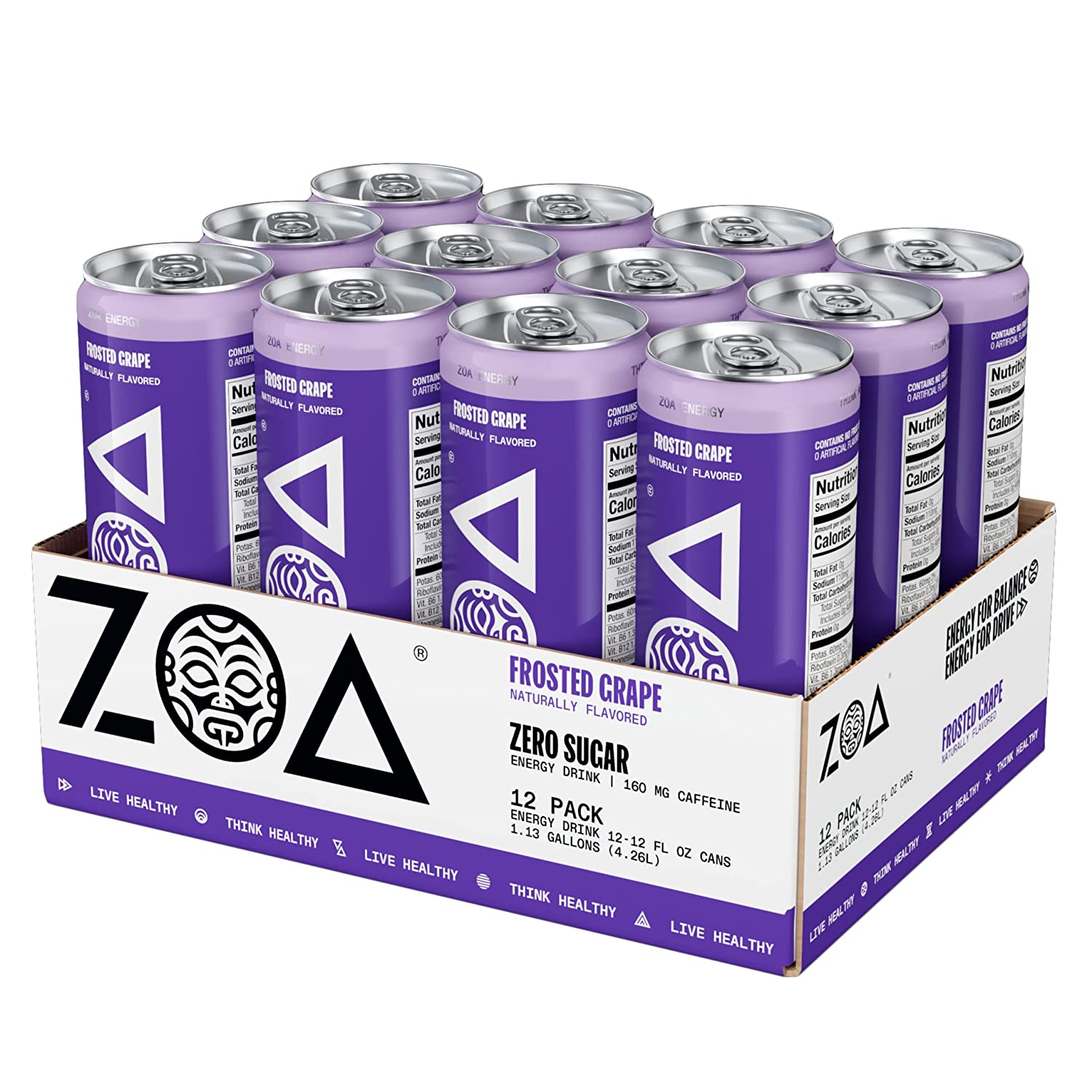 ZOA Zero Sugar Energy Drinks - New Flavors Variety Pack， 12 Fl Oz (36-Pack) - Image 3